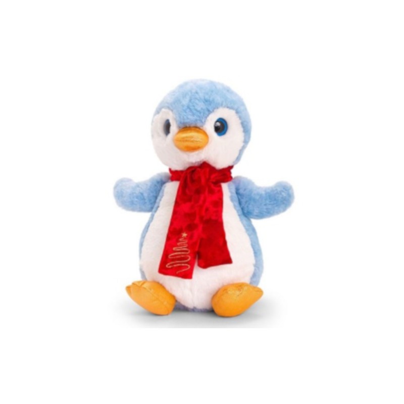 Plüsch Pinguin mit Schal 20cm hellblau