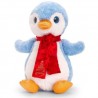 Plüsch Pinguin mit Schal 20cm hellblau