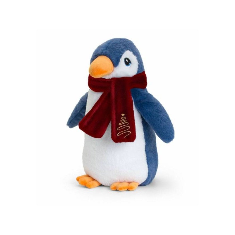Plüsch Pinguin mit Schal 20cm blau