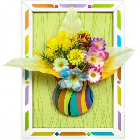 Bastelset mit Blumenvase im Bilderrahmen Typ F
